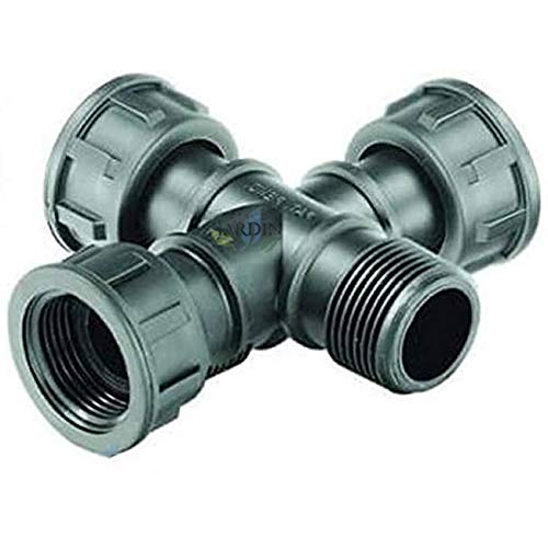 Suinga Croce Collettore Di Irrigazione 1" Maschio X Femmina X Femmina X Femmina. Utilizzato Per L'Installazione Di Impianti Di Irrigazione E Elettrova