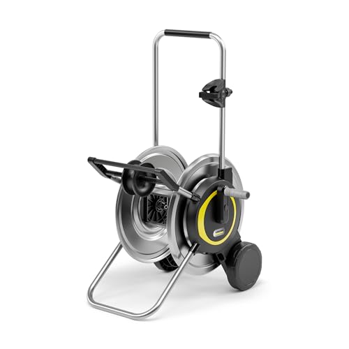 Kärcher Carrello Avvolgitubo Ht 6 M, Mobile Con Base Extra Larga, Robusto Avvolgicavo In Metallo, Manico Regolabile In Altezza, Nero