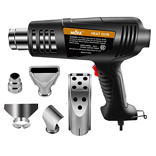 Pistolet À Air Chaud Mofa Professional Mj11 1600 Watts, Plage De Température 200-650 ° C Avec 5 Buses Comme Protection Contre Les Surcharges Pour Le P