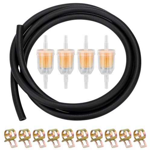 Kit Di Raccordo Per Carburante - 2 Metri Tubo Benzina Ø 6Mm, 4 Filtri Carburante 6Mm/8Mm, 10 Fascette Stringitubo Carburante 11Mm