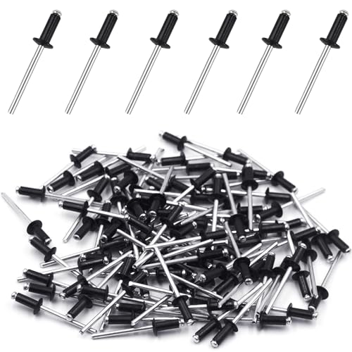 Rivetti Alluminio Neri Rivette Lunghe 4 Mm X 10 Mm Rivetti Pop Ciechi 100 Pezzi Ribattini Acciaio Inox Per Pistola Per Rivetti A Testa Bombata Ribatti