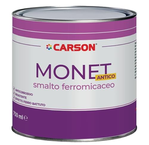 Colorificio Carson Smalto Per Ferro Ferromicaceo Anticorrosivo Effetto Antichizzato Forte Aderenza (750 Ml, Grigio Scuro)