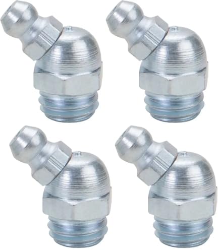 Cyclingcolors 4X Ingrassatori Testine Grasso Raccordo Trattore Moto Auto Tagliaerba Tosaerba Acciaio, M10 X 1 45°