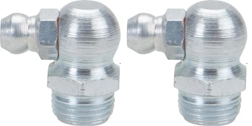 Cyclingcolors 2X Ingrassatori Testine Grasso Raccordo Trattore Moto Auto Tagliaerba Tosaerba Acciaio, 1/8 Bsp 90°