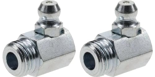 Cyclingcolors 2X Ingrassatori Testine Grasso Raccordo Trattore Moto Auto Tagliaerba Tosaerba Acciaio, M10 X 1 90°