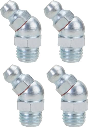 Cyclingcolors 4X Ingrassatori Testine Grasso Raccordo Trattore Moto Auto Tagliaerba Tosaerba Acciaio, M8 X 1 45°