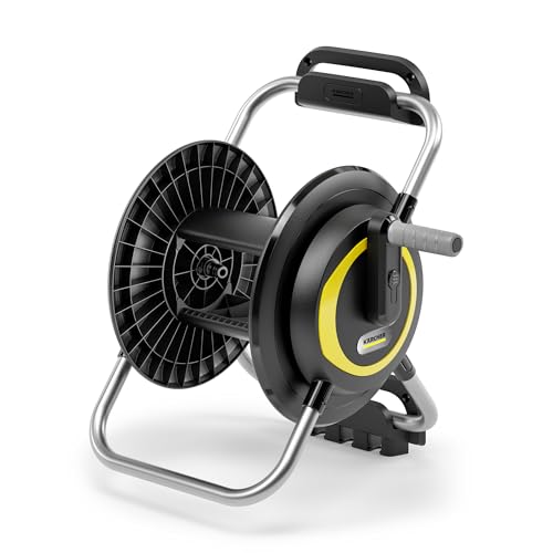 Kärcher Supporto Per Tubo Hr 4, Capacità: Max. 40 M, Flessibile, Facile Da Riporre A Parete E Per Uso Mobile In Giardino, Nero