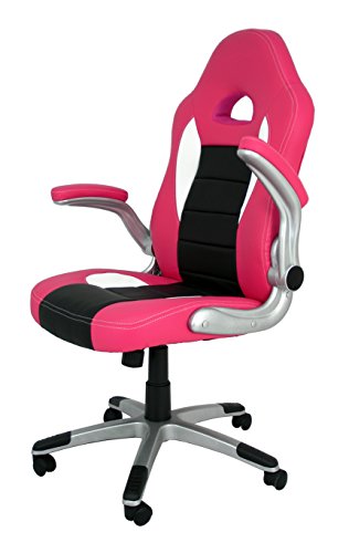 La Silla Española Sepulveda - Sedia Da Ufficio, In Finta Pelle, Colore: Rosa E Nero, 50 X 50 X 120 Cm