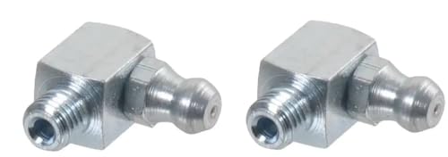 Cyclingcolors 2X Ingrassatori Testine Grasso Raccordo Trattore Moto Auto Tagliaerba Tosaerba Acciaio, 1/4 Unf 90°