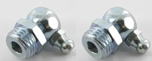 Cyclingcolors 2X Ingrassatori Testine Grasso Raccordo Trattore Moto Auto Tagliaerba Tosaerba Acciaio, 1/4 Bsp 90°