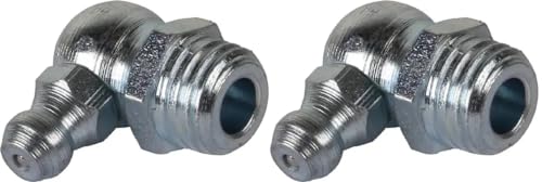 Cyclingcolors 2X Ingrassatori Testine Grasso Raccordo Trattore Moto Auto Tagliaerba Tosaerba Acciaio, M10 X 1,25 90°