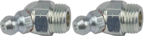 Cyclingcolors 2X Ingrassatori Testine Grasso Raccordo Trattore Moto Auto Tagliaerba Tosaerba Acciaio, 1/8 Bsp 45°
