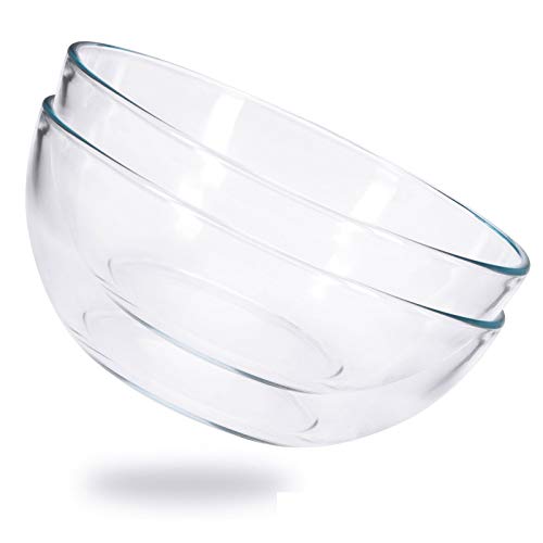 Chasbete - Set Di 2 Ciotole Per Insalata In Vetro, 2 Ciotole Da Dessert, Diametro 20 Cm