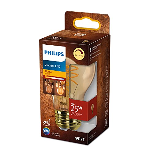 Philips Ampoule Led Standard E27-25W Blanc Chaud Ambré - Compatible Variateur - Verre