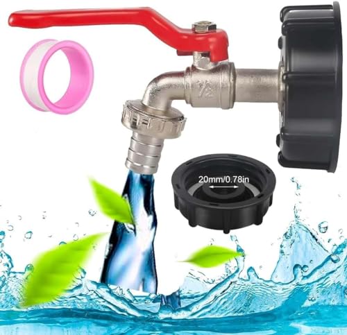 Uni-Fine Adattatore Per Serbatoio Da 1000 L, Rubinetto S60X6, Connettore Filettato Ibc Da 3/4", Ibc Serbatoio Adattatore Rubinetto Per Cisterna Da 100