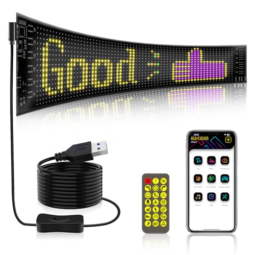 Newfun Insegna Luminosa Led Programmabile, Insegna Led Programmabile, Insegna Luminosa Led, Display Led Da 37,2 X 9,2 Cm, 5 V / 2 A Pannello Led Rgb B
