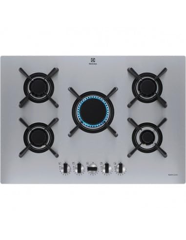 Electrolux Kgu753723Z Piano Cottura Nero, Grigio Da Incasso 75 Cm Gas 5 Fornello(I)