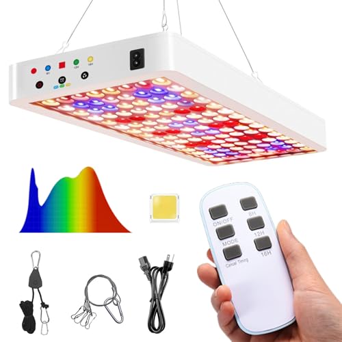 Garqitwan Grow Light Led Dimmerabile Con Uv E Ir, Lampade Per Piante Spettro Completo Led Coltivazione Indoor Con Funzione Daisy Chain Per Verdure E F
