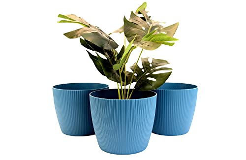 Home Garden Ornaments Vaso Per Piante Da Interno - Vaso Decorativo Da Interno Set Di 3 A Righe - Vaso Piccolo Plastica - Vasi Per Piante Da Esterno (D