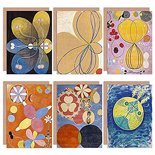 Artery8 Hilma Af Klint Primordial Youth Abstract Adulthood Star Evolution Fine Art Greeting Card Pack Of 6 Astratto Stella