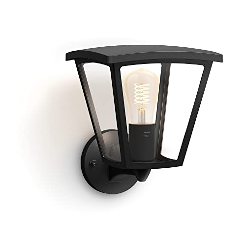Philips Hue White, Lampada Da Parete Inara, Dimmerabile, Lampadina Filamento Led E27 Inclusa, 7 W, 550 Lm, 2100K, Nera