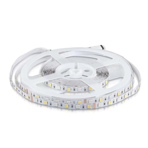 V-Tac Striscia Led Da Interno 8W - 5 Metri Di Lunghezza - Smd 5050 Alta Luminosità - Colore Della Luce Rgb - Strisce Led - Striscia Led Adesiva Per Ca