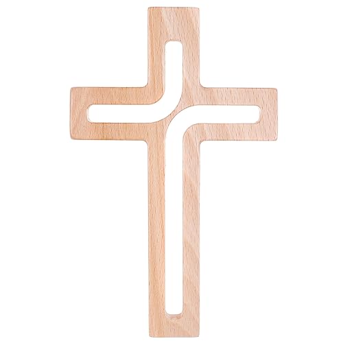 Drewniane Krzyże Croce Sospesa In Legno Di Faggio, Moderna, Crocifisso, Superficie Liscia, Da Appendere, Croce In Legno (Legno Naturale, 18 X 12 X 1,5