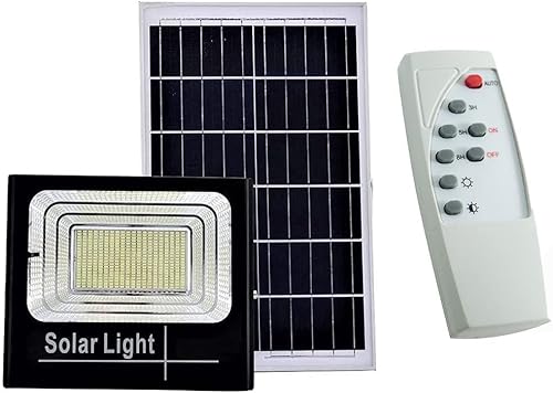 Squado - Faretto A Led Da 200W Smd Con Pannello Solare Sensore Crepuscolare E Telecomando