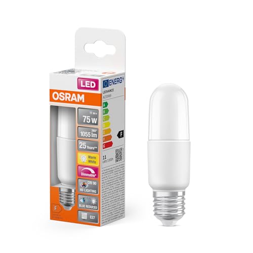 Osram Lamps Lampada Led Stick, E27, 11 W, Bianco, Bianco Caldo, 2700 Kelvin