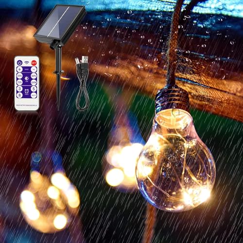 Luci Da Giardino Catena Luminosa Da Esterno Ricaricabile Usb,8 Modalità Di Luci Da Giardino,20 Led Luci Di Decorazione All'Aperto Luci Led Di Decorazi