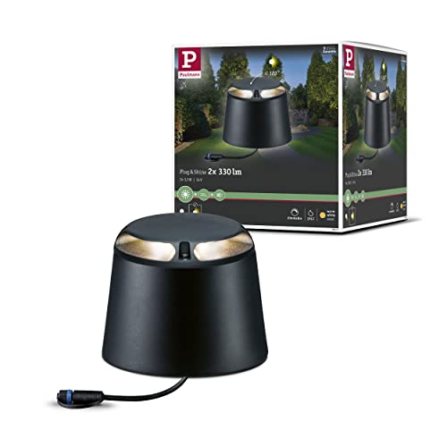 Paulmann 939.17 Lighting System Plug & Shine Led Recessed Floor Light 3W Warm Bianco Antracite 2Er Set 3 W