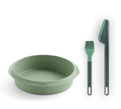 Lékué Kit Accesori Friggitrice Aria, Essential: Stampo 20 Cm Per Friggitrice Ad Aria, 1 Set Di Pinze E 1 Pennello.