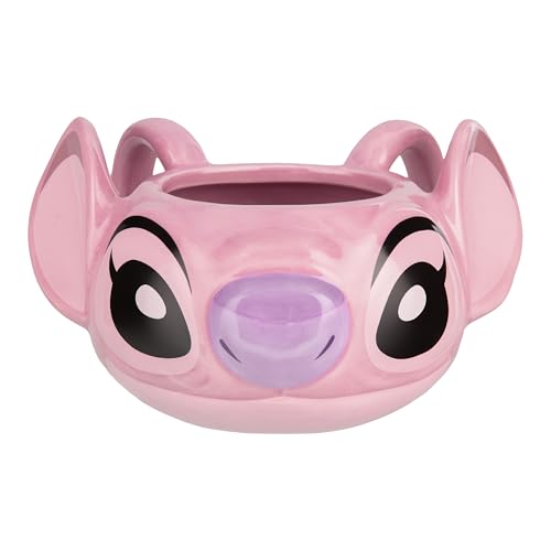 Paladone, Tazza Da Caffè In Ceramica A Forma Di Angel Della Disney, 450 Ml, Prodotto Di Lilo & Stitch Con Licenza Ufficiale, Bicchieri 3D Per Bevande