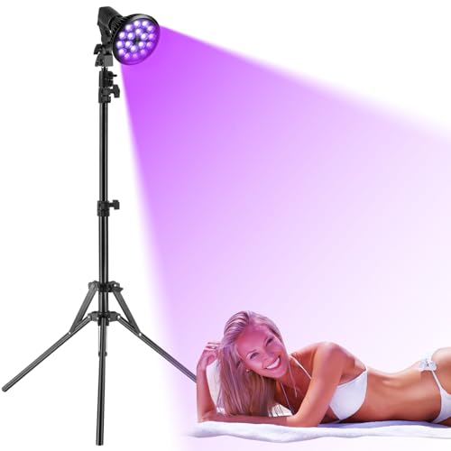 Tecey Lampada Abbronzante Viso Casa: 54W 395Nm Lampada Abbronzante Corpo E Viso Con Treppiede Telescopico Regolabile In Altezza Lampade Abbronzanti