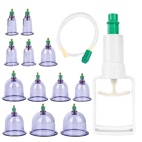 Kit Di 12 Tazze Cinesi Anti-Cellulite, Set Di Aspirazione Per Coppettazione Per Agopuntura, Coppette Per Massaggio Per Anti-Cellulite, Cupping Therapy