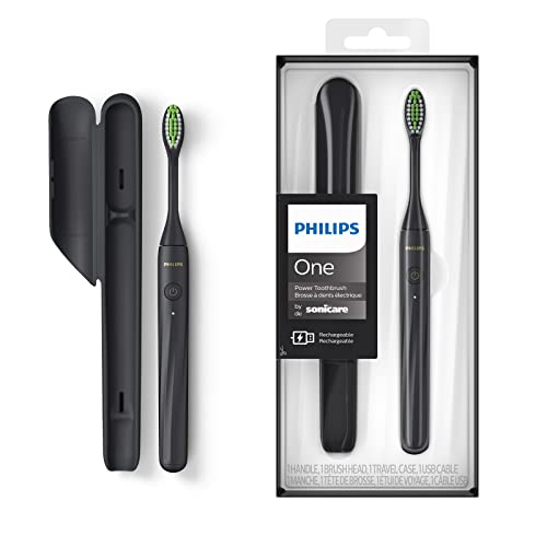 Spazzolino Ricaricabile Philips One - Spazzolino Elettrico Nero Shadow (Modello Hy1200/26)