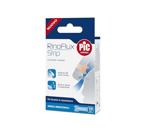 Pic Solution Rinoflux Strip Cerotti Nasali Respira Bene, Facilitano La Respirazione, Donano Immediato Sollievo Dai Disturbi Della Congestione Nasale,
