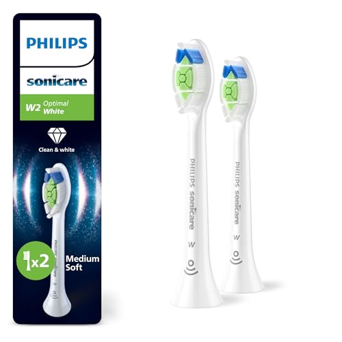 Philips Sonicare W2 Optimal White, Testine Di Ricambio Originali, Bianco, Confezione Da 2, Hx6062/87