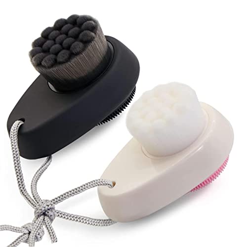 Spazzola Per La Pulizia Del Viso In Silicone,Spazzola Viso,Pulizia Profonda Su Due Lati E Applicazionedetergente,Spazzola Per La Pulizia Dei Capelli M