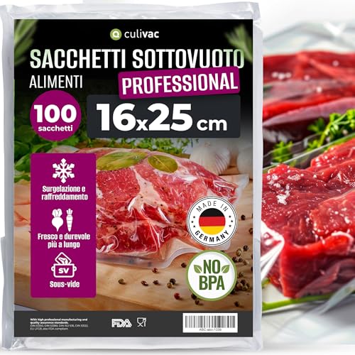 Culivac 100 Sacchetti Goffrati 16 X 25 Cm Professional (B16023P) Conservazione Sottovuoto - Per Macchine Ad Estrazione Esterna