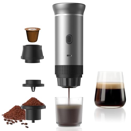 Macina Caffe' Elettrico Portatile Macchina Caffè Capsule Auto-Riscaldamento Con Usb-C, Macchina Da Caffè Portatile Capsule, Caffettiera Portatile, Caf