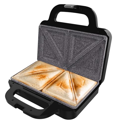 Cecotec Tostapane, Piastra Elettrica Rock'Ntoast Deep Classic, 1000 W, Maggiore Ampiezza, Piastre Triangolari, Tostatura Uniforme, Rivestimento Rockst
