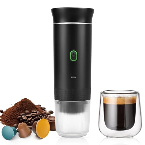 Weinsamkeit Macchina Caffè Portatile, Macchina Caffe Espresso Elettrica Portatile Con Auto-Riscaldamento Mini Caffettiera Da Viaggio Ricaricabile Con