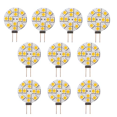 Qasim 10X G4 Lampadine A Led Bianco Caldo Non Dimmerabili 5050 12Smd 110 ° Angelo Del Fascio Delle Stalle Camper Trailer Sostituzione Motorhome Marine