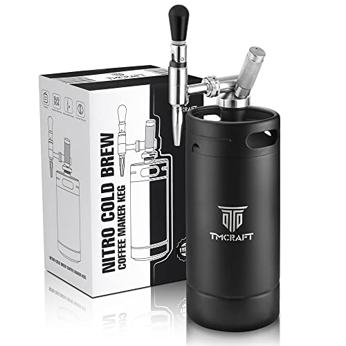 Tmcraft 128Oz Nitro Cold Brew Macchina Da Caffè In Acciaio Inox Stout Cream Rubinetto & Valvola Di Scarico Della Pressione, Barile Di Caffè Azoto