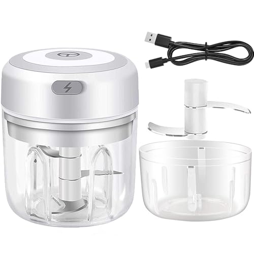 Peppy Mini Blender Elettrico Ricaricabile Usb Portatile Con Lame In Acciaio Inossidabile, Tritatutto Alimentare Per Aglio, Cipolle, Carne, Peperoncino