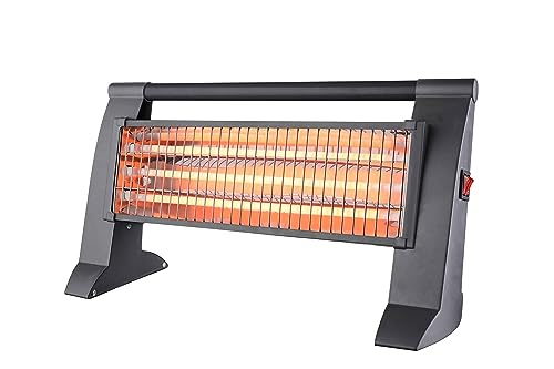 Stufa Al Quarzo, 3 Potenze 400/800/1200 W, Dispositivo Antiribaltamento, Griglia Di Sicurezza, Colore Grigio