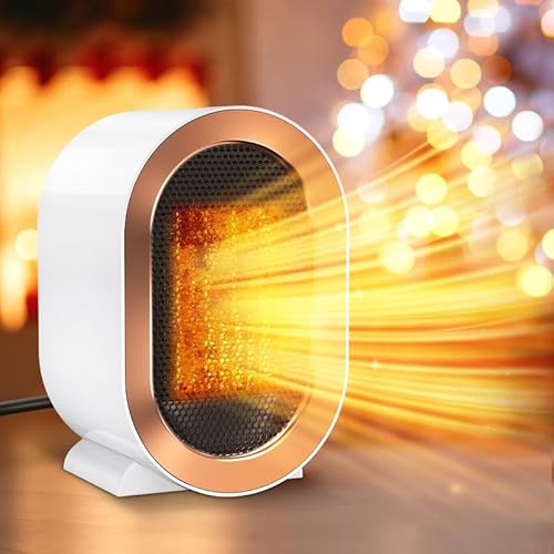 Mini Termoventilatore Ceramico 1500W Stufetta Elettrica Basso Consumo, 2S Riscaldamento Stufa Scaldabagno Elettrico, 2 Modalità Termoventilatore Da Ba