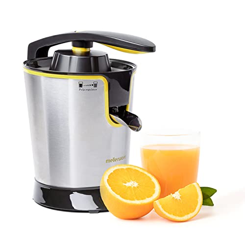 Mellerware - Spremiagrumi Elettrico Professionale Juicy! 2022 | 300W | Mixer Con Accessori | 4 Lame | Estrattore Con Velocità Regolabile E Turbo | Sis