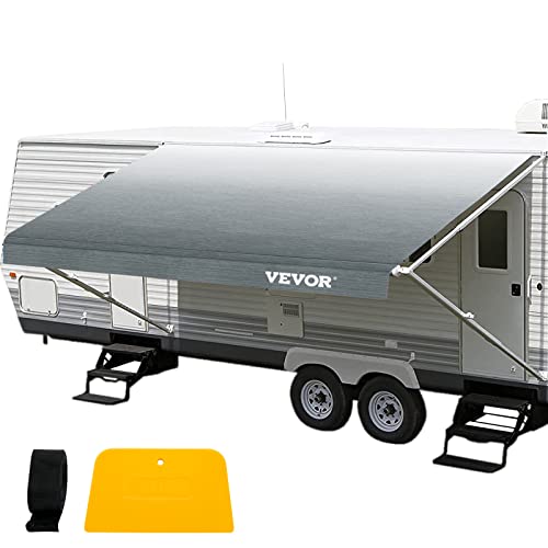 Vevor Tenda Da Sole Per Camper, Tessuto Di Ricambio Per Tende Da Sole 45 M (Tessuto 14 '5 Cm), Sostituzione Per Tende Da Camper E Camper, Colore Grigi
